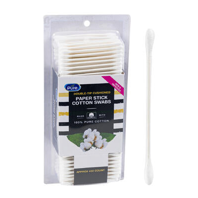 cotton swab 400 ct paper stick -- 48 per case