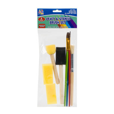 brush set 8pc craft stencil -- 48 per case