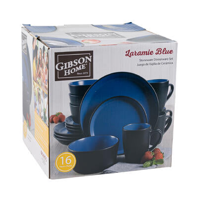 dinnerware 16 pcblue blk rnd g -- 2 per case