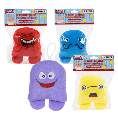 bath sponge 4 l 1pc emo faces -- 48 per case