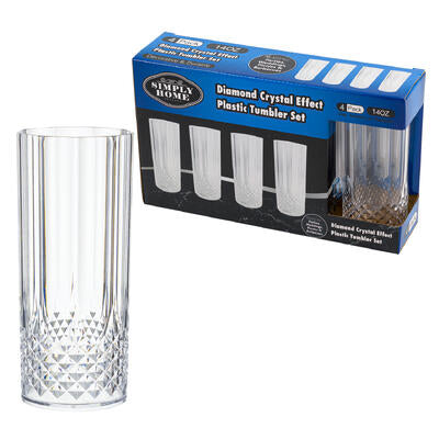 tumbler set 4pc 14oz clear -- 12 per case