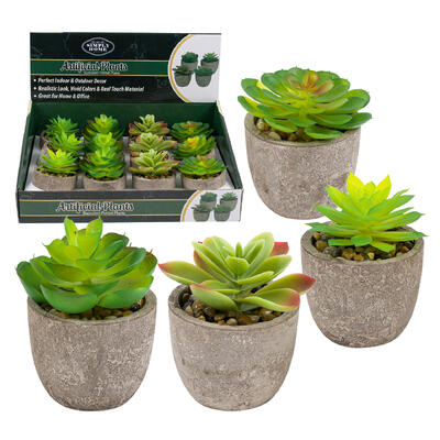 artificial plant 3 succulent a -- 48 per case