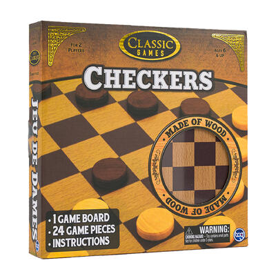 game classic wood checkers -- 6 per case