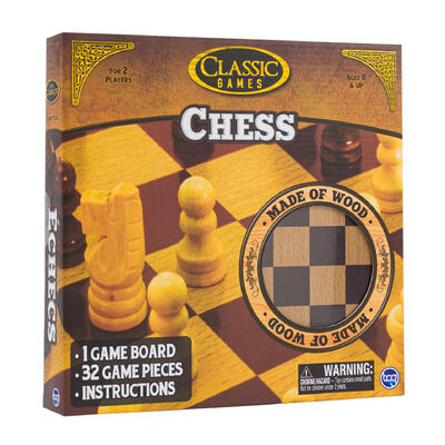 game classic wood chess -- 6 per case