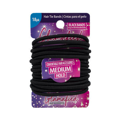 hair ties 18pc 2 black -- 48 per case