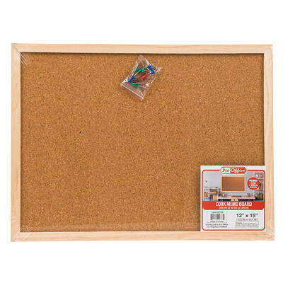 cork memo board 11.8 x15.7 brw -- 24 per case