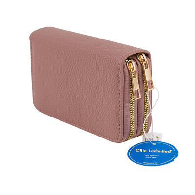 wallet dbl zip med mauve -- 10 per box