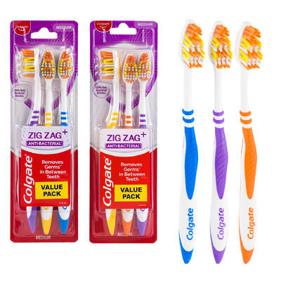 toothbrush 3pk zig zag colgate -- 60 per case