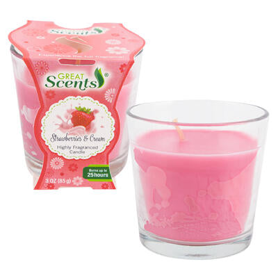 candle 3oz strawberry cream gr -- 12 per case