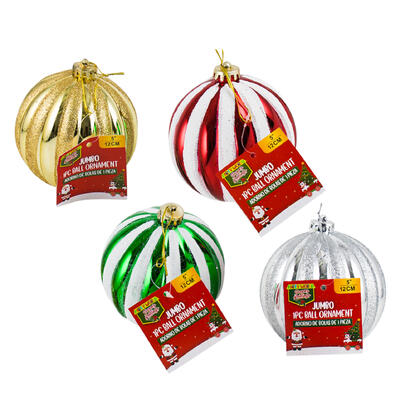 ball ornament 5 stripe multico -- 24 per case