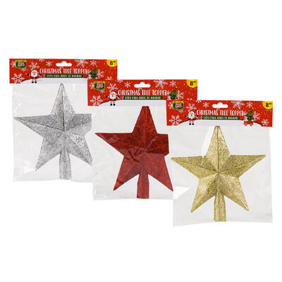 tree topper 1pc 8 h star 3ast -- 48 per case