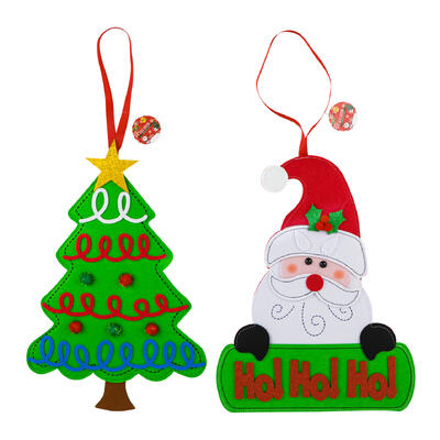 hanging decor 19 felt santa xm -- 24 per case