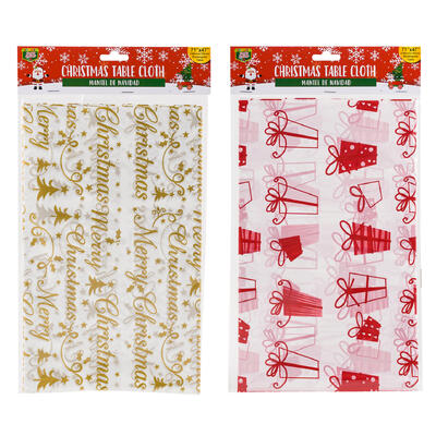 tablecloth 71x47 merry xmas pl -- 48 per case