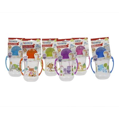 wide neck baby bottle with handle- 8oz- 6 asst. -- 48 per case