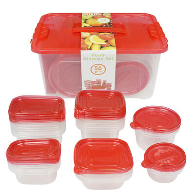 58 piece clear container set -- 8 per case