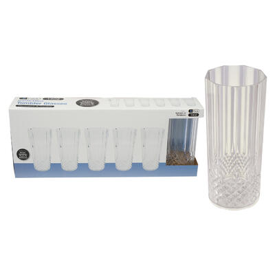 6pk 14oz plastic diamond tumbler set -- 12 per case