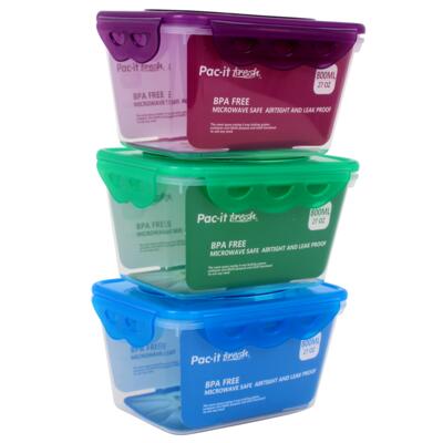 pac-it- fresh plastic container - asst 27oz -- 48 per case