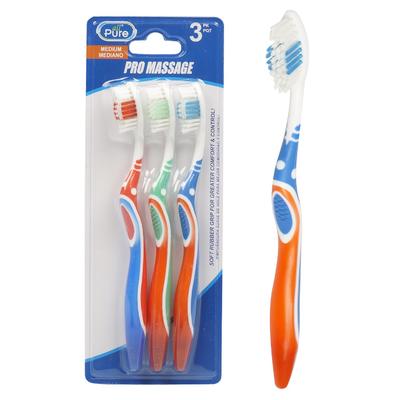 3 piece pro massage toothbrushes- assorted -- 36 per case