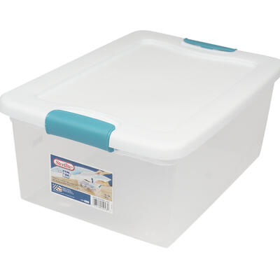 sterilite storage box w latching lid- 15qt -- 12 per case