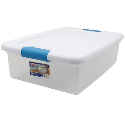 sterilite storage box w latching lid- 32qt -- 6 per case