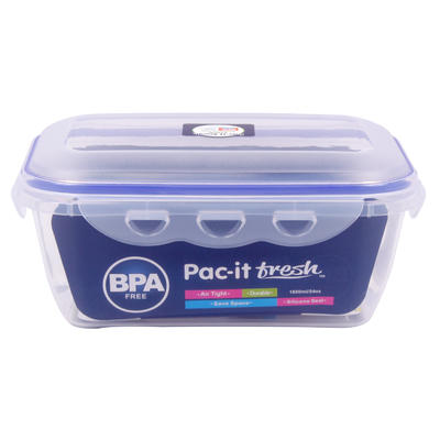 pac- it fresh rectangular food storage box - 54oz -- 48 per case