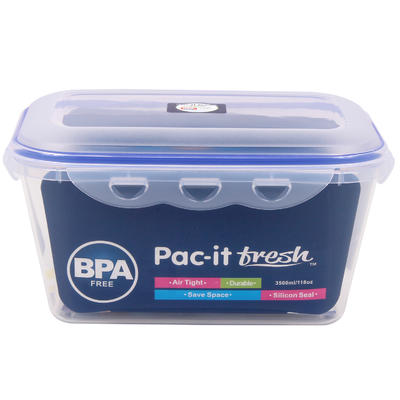 pac-it fresh rectangular food container - 118oz -- 24 per case