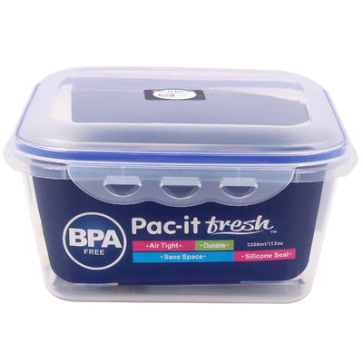 pac-it fresh square food container - 112oz -- 24 per case