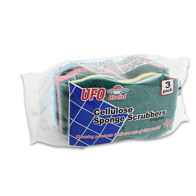 ufo brand cellulose sponge scrubber 3-pack -- 60 per case