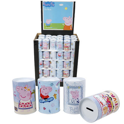 6in peppa pig penny bank display - asst -- 90 per case