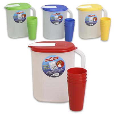 imperial plastics pitcher with 4 tumblers - asst -- 24 per case