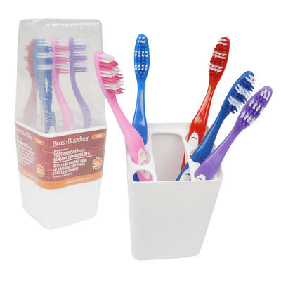 5 pack plastic in a canister toothbrush -- 12 per case