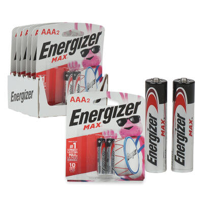 2pk energizer aaa battery -- 24 per case