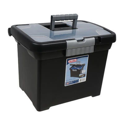 sterilite 11-inch plastic stackable file box -- 4 per case