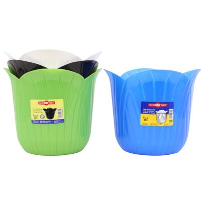 tulip wastebasket- 9qt- 4 assortments -- 20 per case