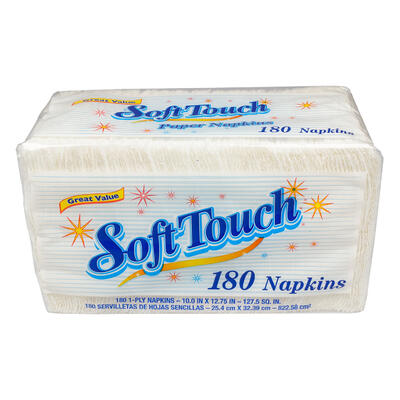 soft touch paper napkin 180ct - 1-ply -- 18 per case