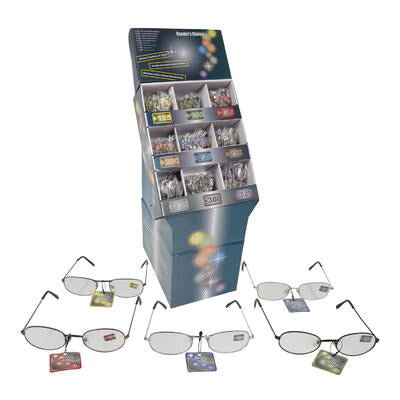 metal frame reading glasses display - asst -- 360 per case