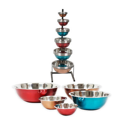 90 piece color stainless steel mixing bowl set -- 1 per case