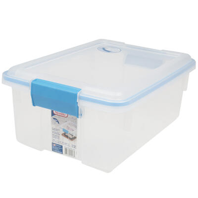 sterilite storage box- 12qt- clear blue -- 6 per case