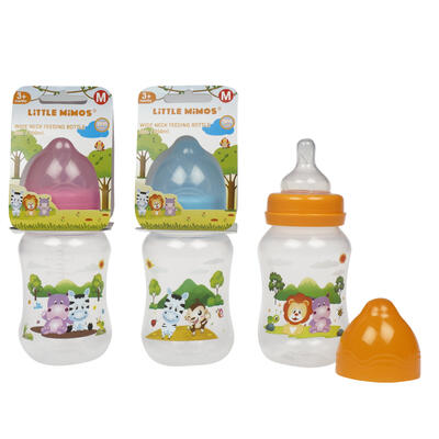 baby bottle with silicone nipple - 8oz- 3 asst. -- 12 per box