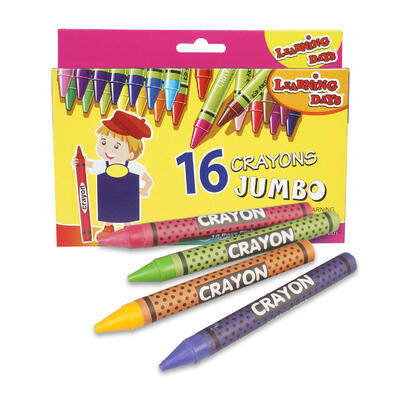16 piece learning days jumbo crayons pack -- 48 per case