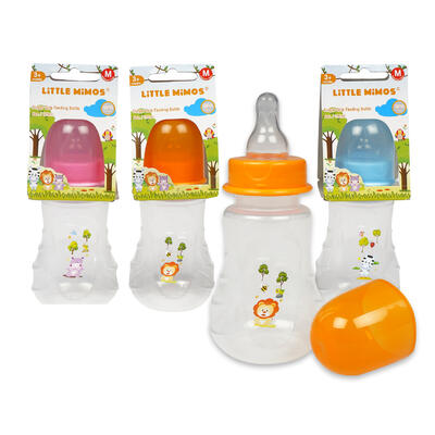 4oz little mimos baby bottle with silicone nipple -- 48 per case