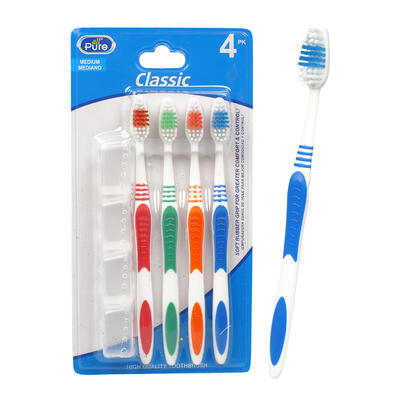 4 pack all pure classic toothbrushes with clear ca -- 36 per case