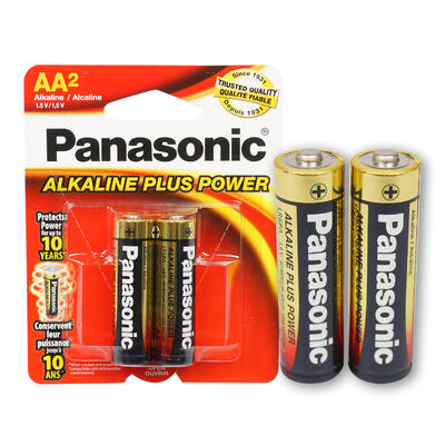 2pk aa alkaline panasonic batteries -- 48 per case