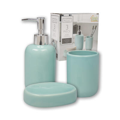 3 piece green porcelain bathroom accessory set -- 6 per case