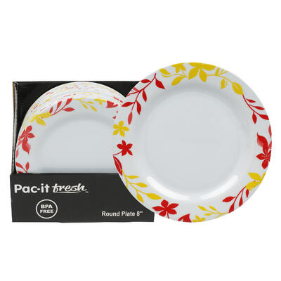 round floral designed salad plate- 8 -- 24 per case