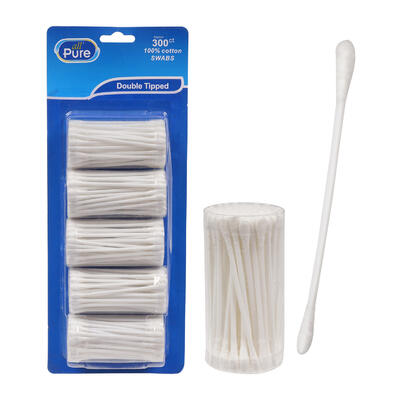 all pure double- tipped cotton swab 300ct -- 48 per case