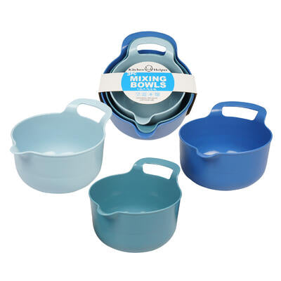 3 piece blue mixing bowl set -- 12 per case