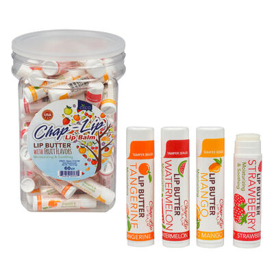 lip butter lip balm with fruit flavors -- 60 per box