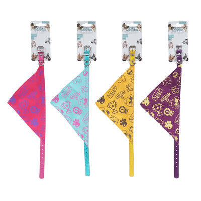 dog collar with bandana- medium-4 assortments -- 48 per case