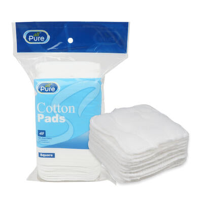 40ct square cotton cosmetic pads -- 24 per case